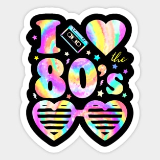 I Love the I Heart The 80s Tie Dye Colorful Sticker